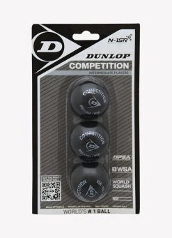 Brand new ???? Dunlop Competition Squash Ball (single Yellow Dot) - 3 Pack ????