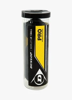 Brand new ✔️ Dunlop Pro Squash Ball (double Yellow Dot) - Tube Of 3 ????