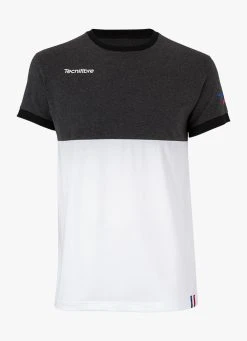 Best Sale ???? Tecnifibre F1 Stretch ???? Shirt - Black Heather / White ✔️